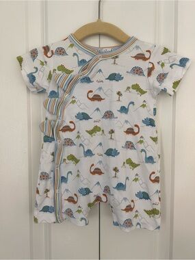 Kissy Kissy Pima cotton shortie romper dinosaur with spikes 0-3 months